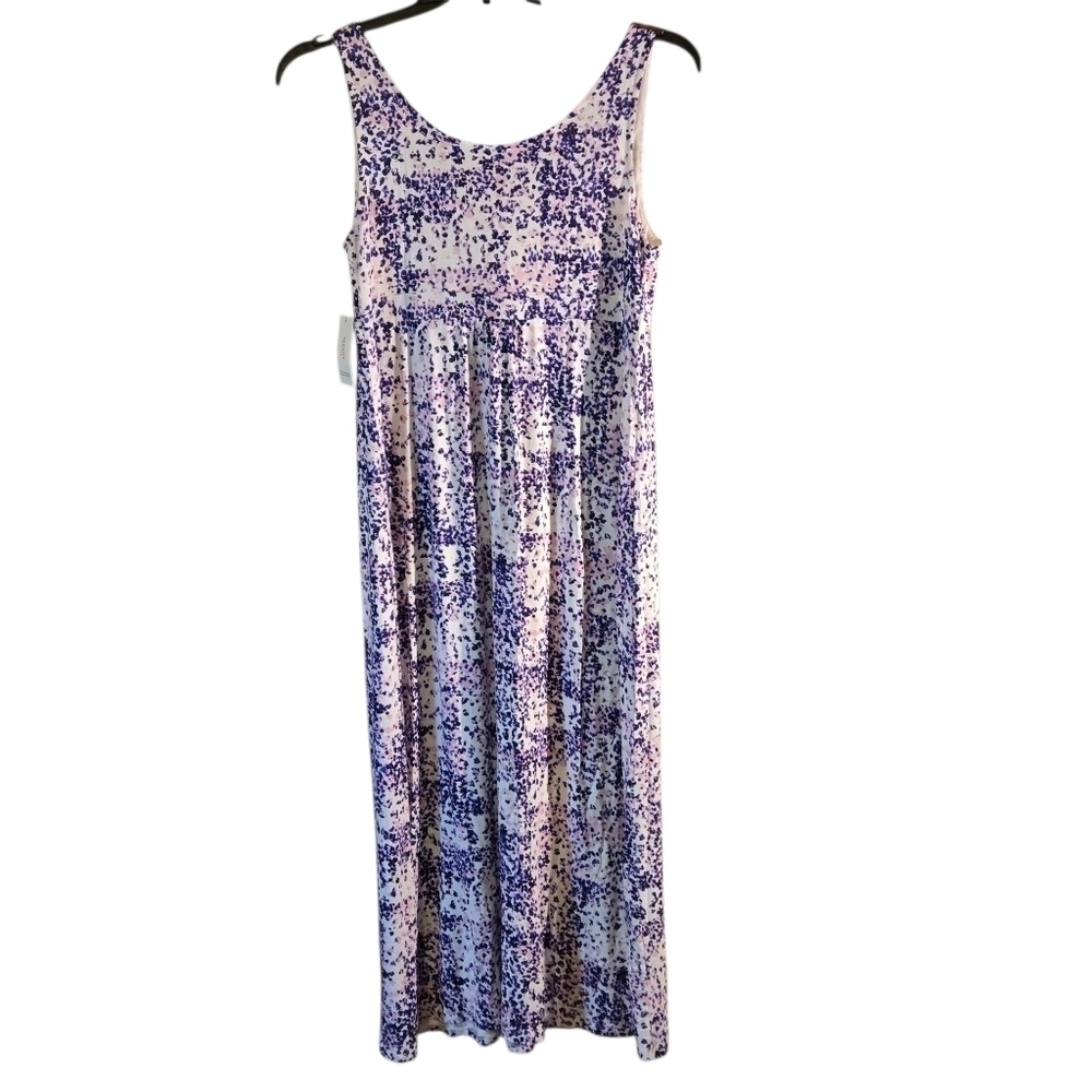 Alfani Maxi Dress Loungewear Sleeveless Pink Purple White Mottled Spots Women L - Picture 4 of 15